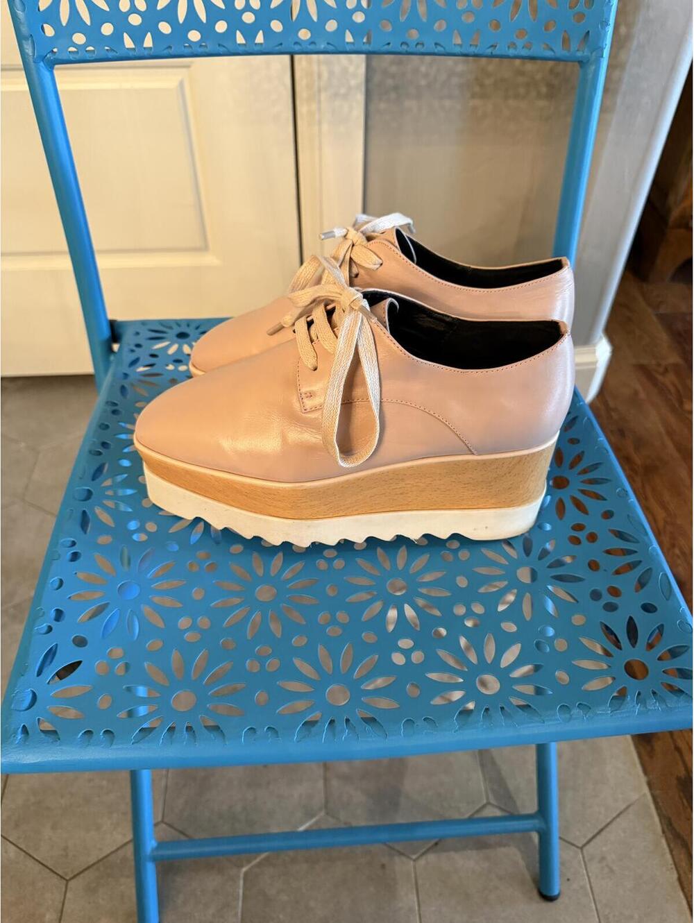 Stella McCartney Pink Platform Oxford Lace-Up Shoes, size 38